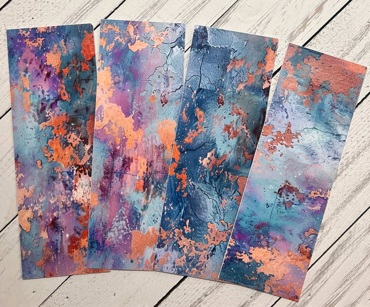 High Gloss Blue Patina Bookmarks (set of 4)