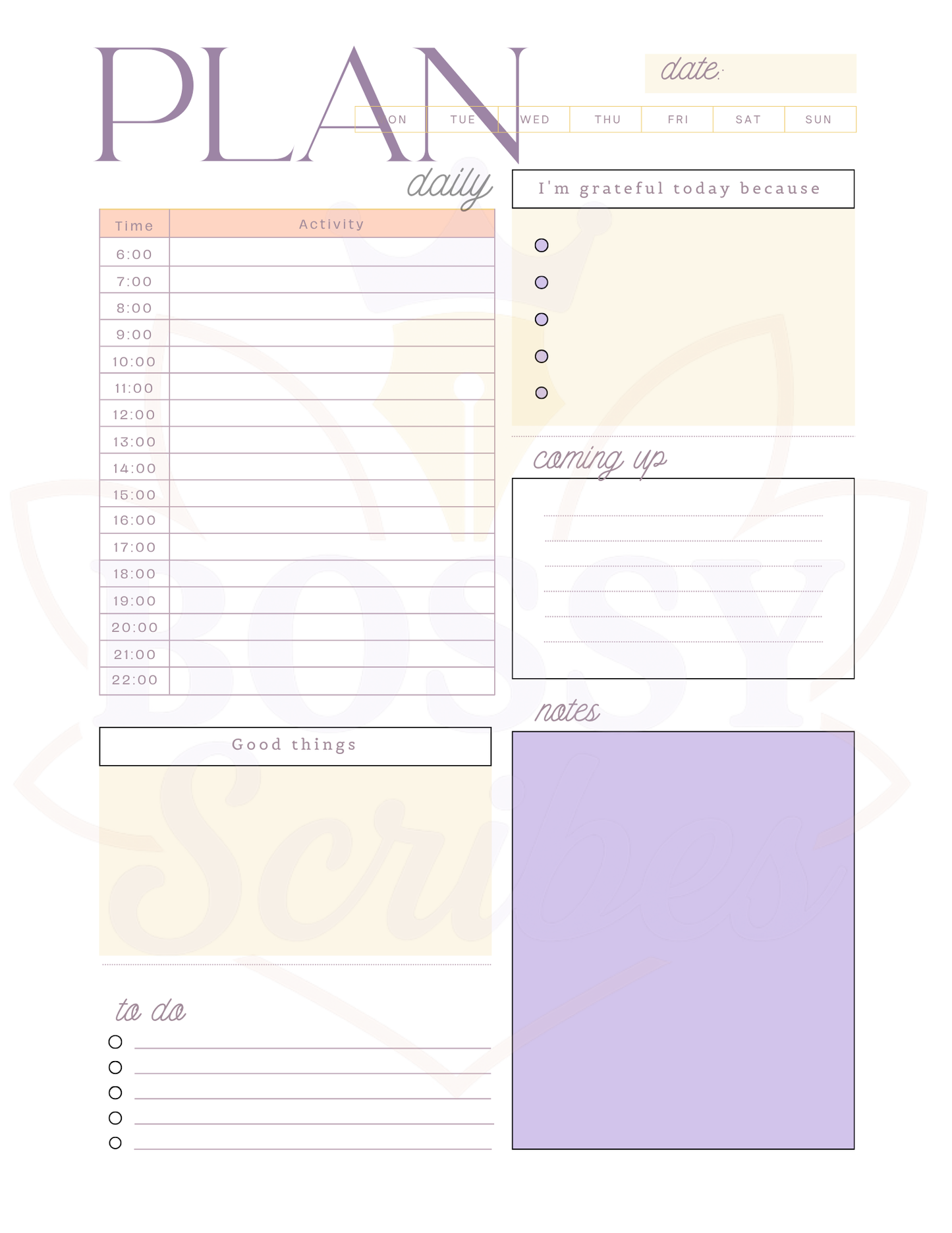 Printable Daily Planner