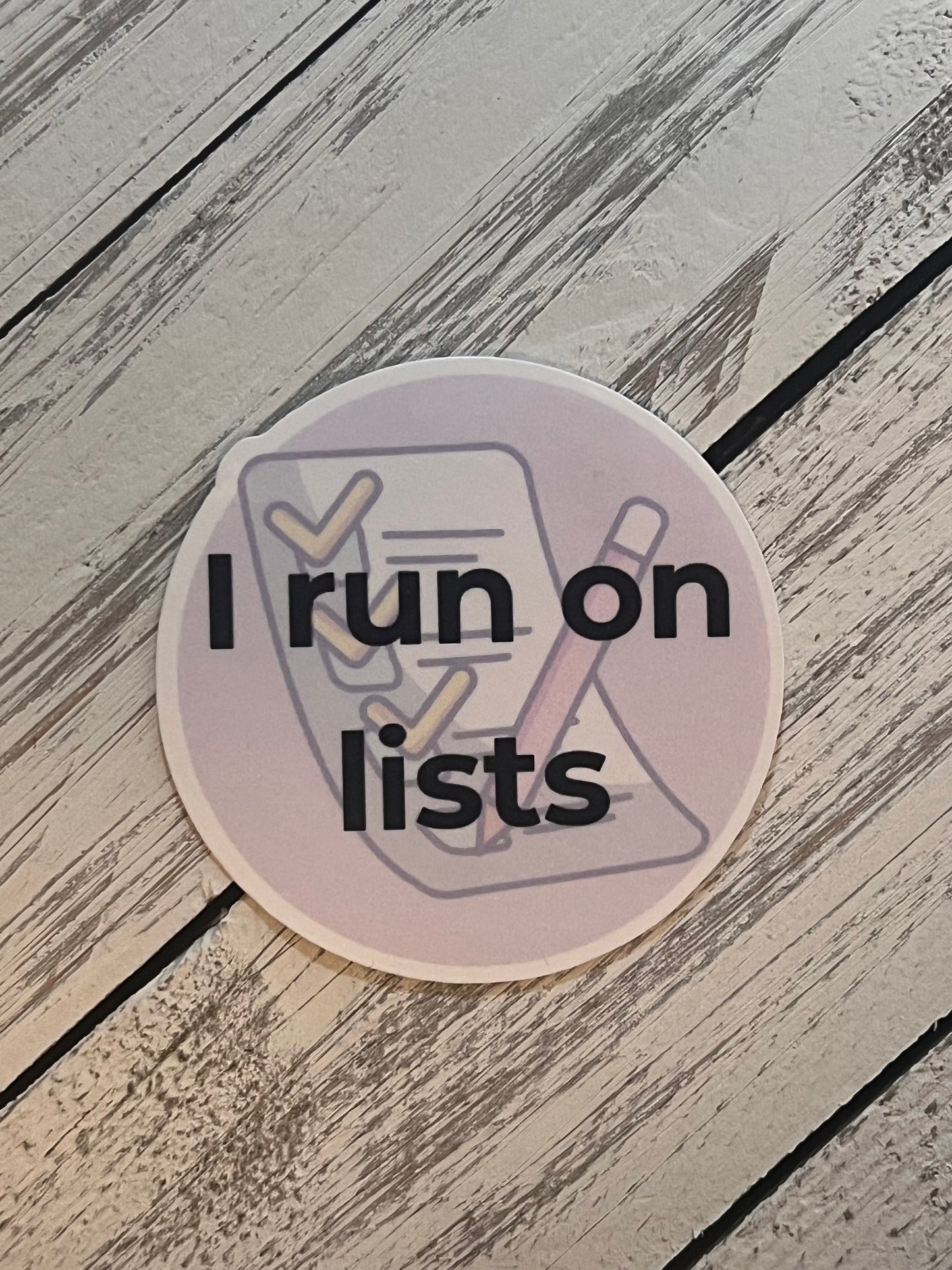 I run on lists sticker
