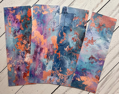 High Gloss Blue Patina Bookmarks (set of 4)