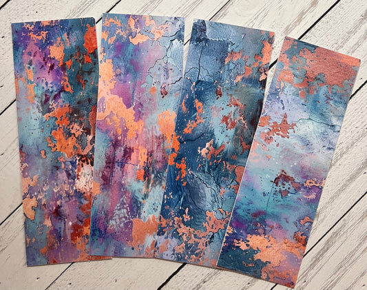 High Gloss Blue Patina Bookmarks (set of 4)