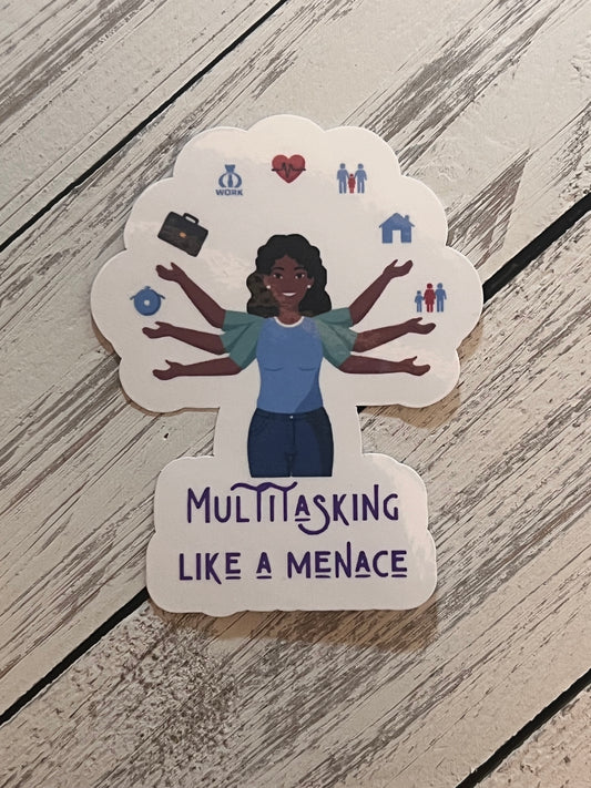 Multitask Menace Sticker