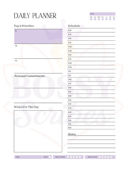 90-Day Planner | 3-Month Goal Setting & Daily Productivity Planner by Bossy Scribes