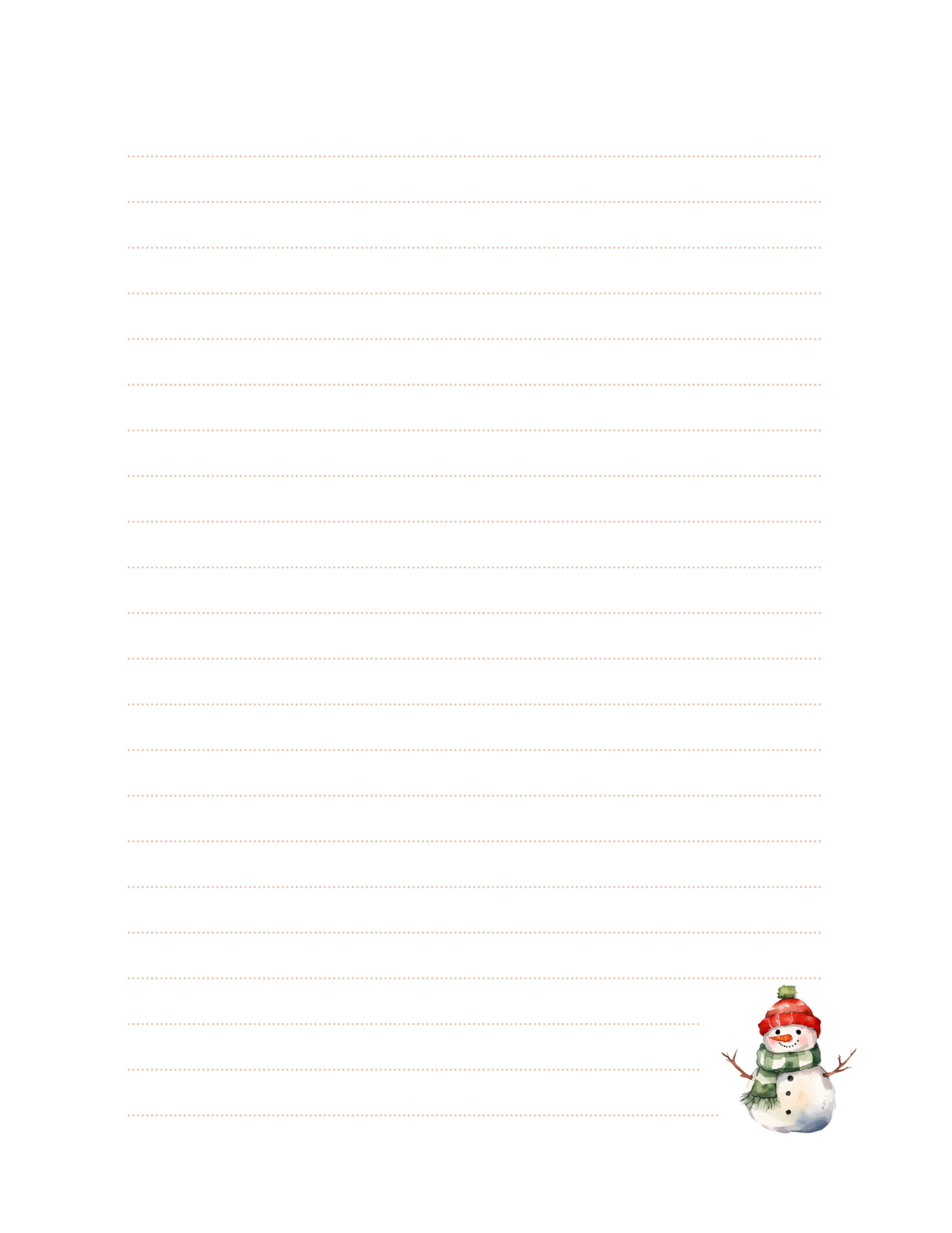 Christmas Printable Lined Journal Pages