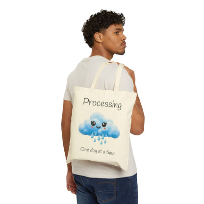 Copy of Processing... Cute Kawaii Cloud Tote Bag – Rainy Mood Eco Canvas Shopper