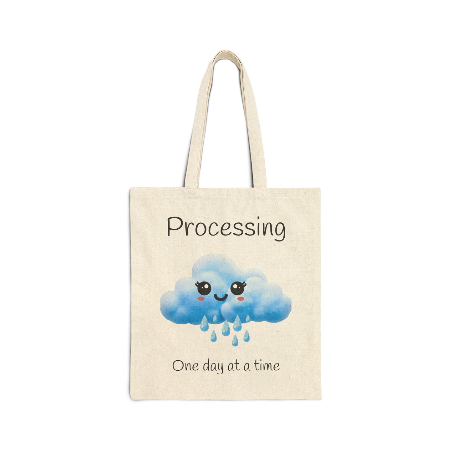 Copy of Processing... Cute Kawaii Cloud Tote Bag – Rainy Mood Eco Canvas Shopper