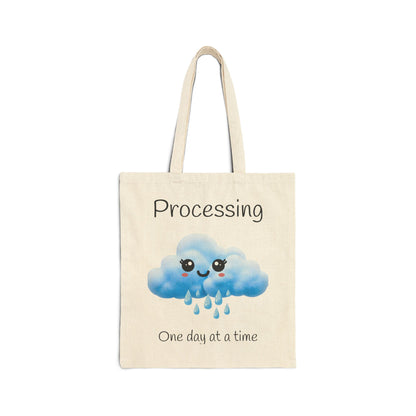Copy of Processing... Cute Kawaii Cloud Tote Bag – Rainy Mood Eco Canvas Shopper