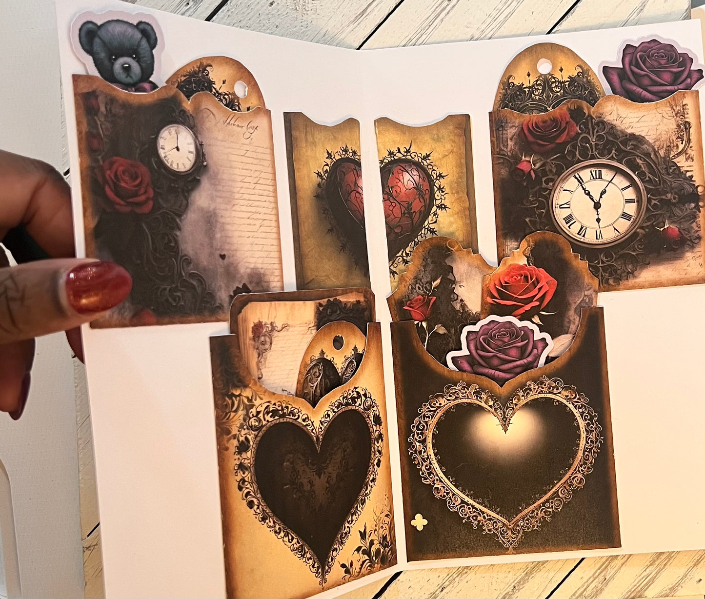 Bossy Scribes Junk Journal Folio – Romance | Goth | Purple | Black Lace (Finished Folio)