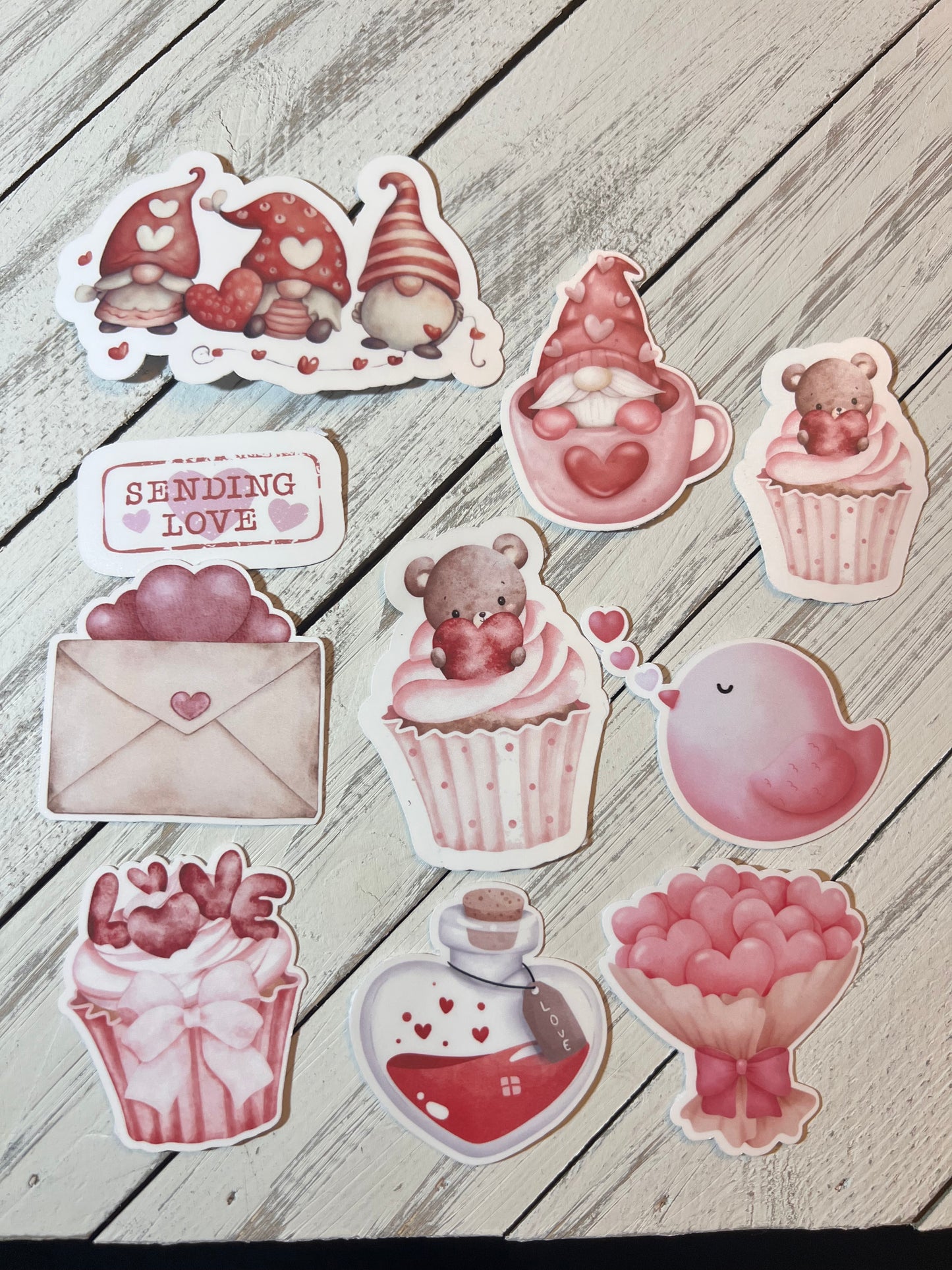 Valentine Gnome & Cozy Love Vinyl Sticker Set