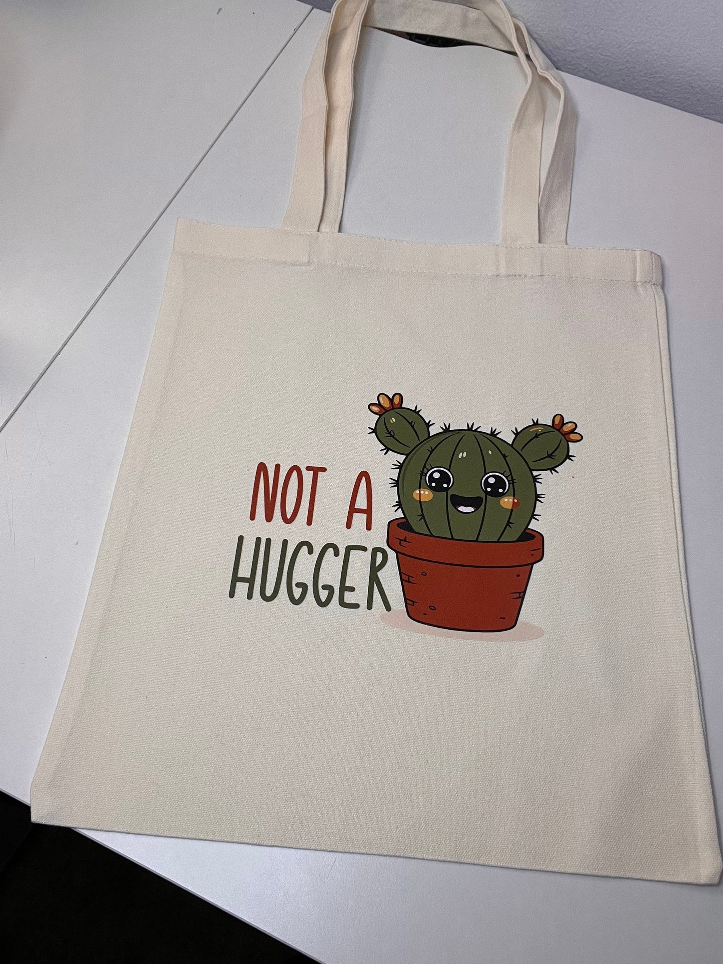 "Not A Hugger" Cactus Tote
