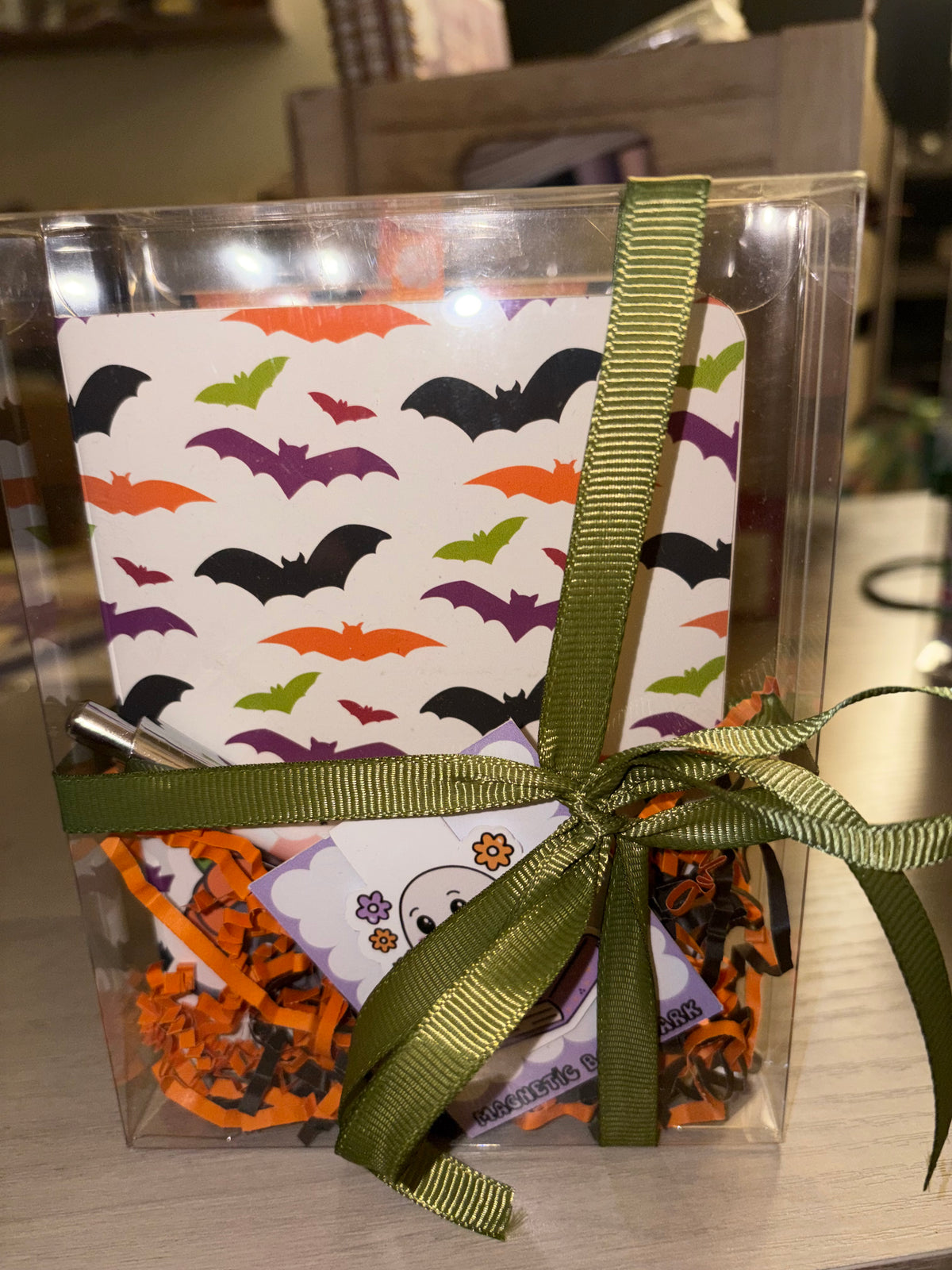 Spooky Vibes Stationery Gift Set – Notebook, Ghost Sticky Notes, Stickers & Pen