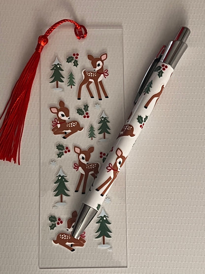 Christmas Pen & Bookmark Set