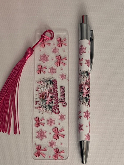 Christmas Pen & Bookmark Set