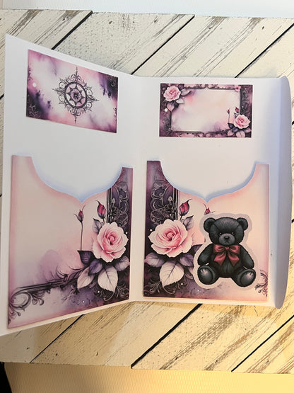 Bossy Scribes Junk Journal Folio – Romance | Goth | Purple | Black Lace (Finished Folio)